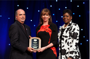Left to right: Poleo, Outstanding Contributions Award recipient Cheryl A. DeLuca, and Ballard